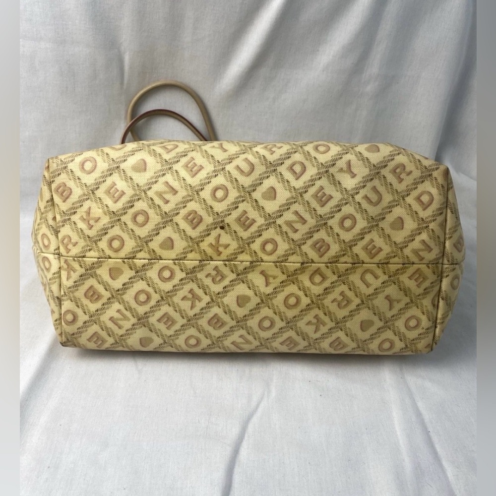 Dooney & Bourke Beige Monogram Tote Canvas Leather Trim Shoulder Bag Large - Picture 6 of 7